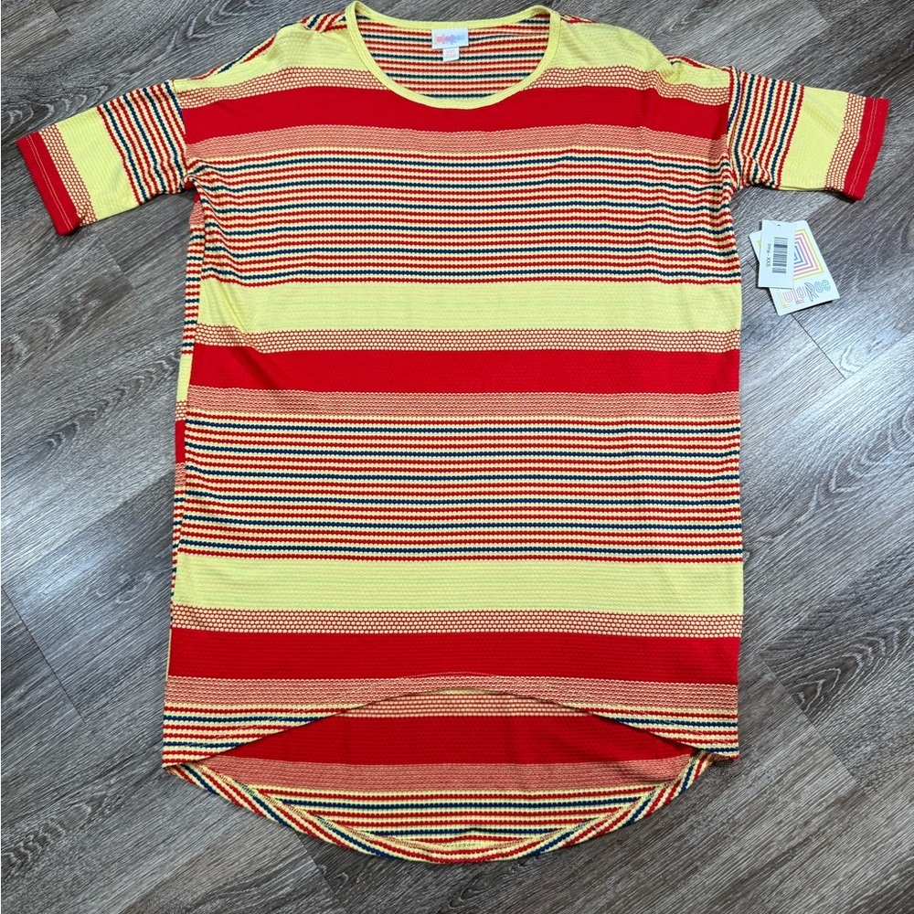 NWT‎ Irma Blouse Yellow with red and black stripes sz:XXS